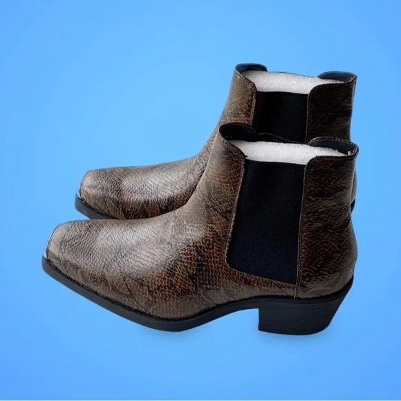 Brown Textured Ankle Boots Brown ASOS Boots for Women | Lyst main image 2